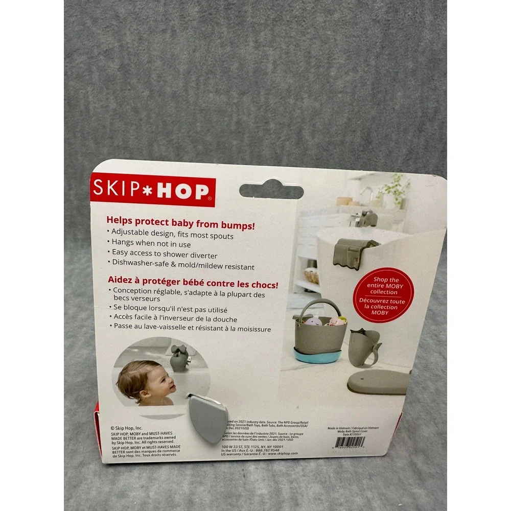 Baby Bath Spout Cover Whale‎ Gray Protect Baby from Bumps Skip Hop Moby New